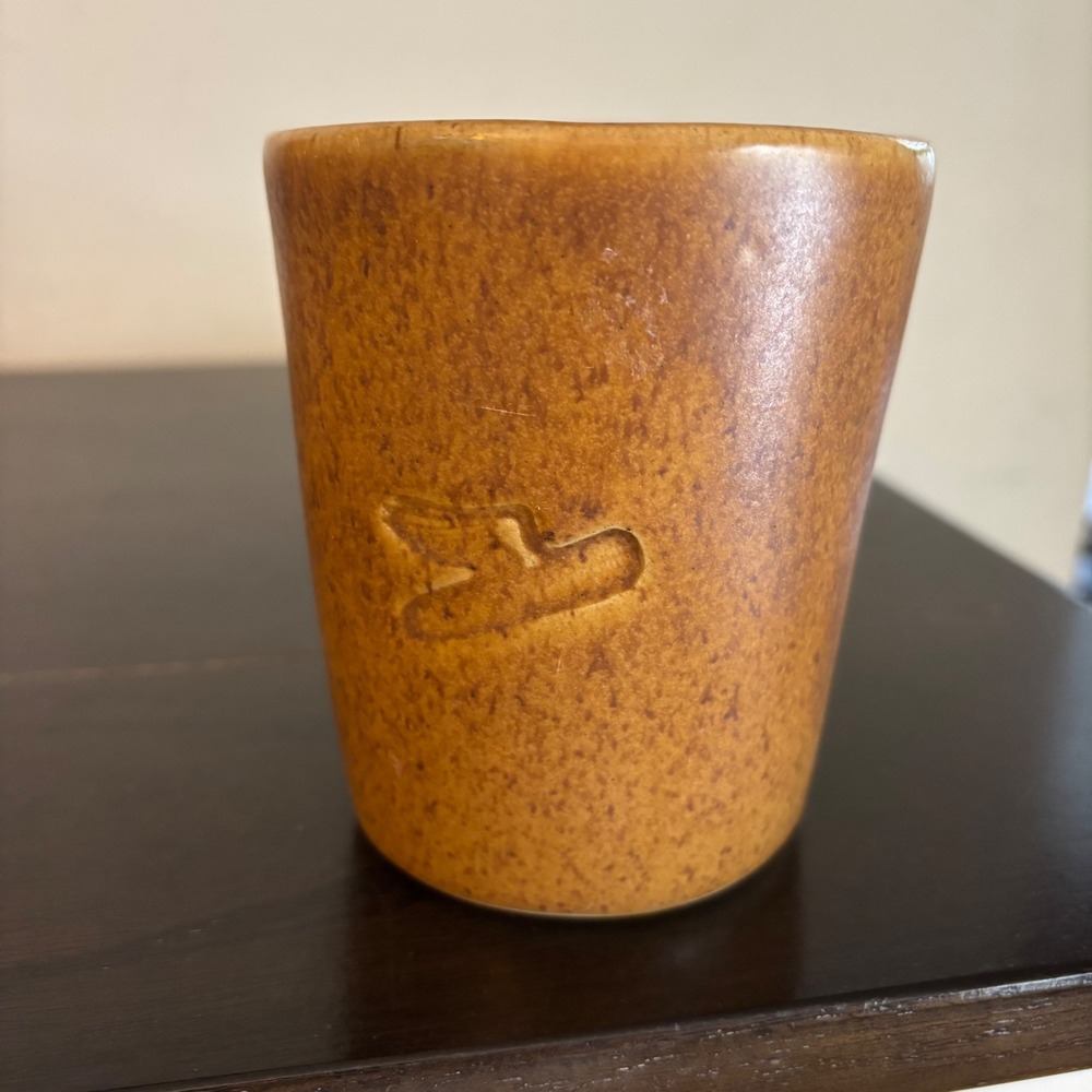 Stoneware Mug | Monmouth Pottery | Embossed "winged ear" DeKalb Seed Corn Logo